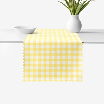 Goldea behúň teflónový - žlté kocky 50x160 cm