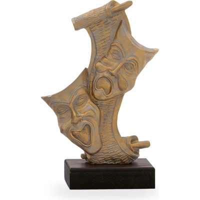 Trofej luxusní se symbolem karnevalu výška 23 cm zlatá