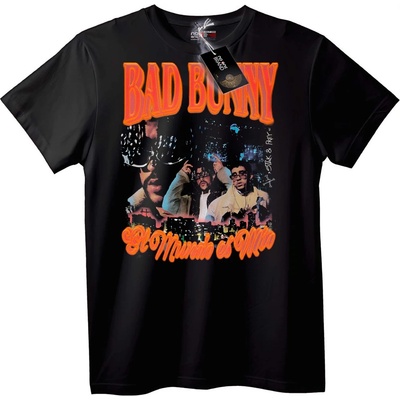 NOONEBRAND Тениска BAD BONNY - El Mundo es Mío - 2XL, White