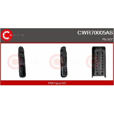 Spínač, zvedací zařízení oken CASCO CWR70005AS