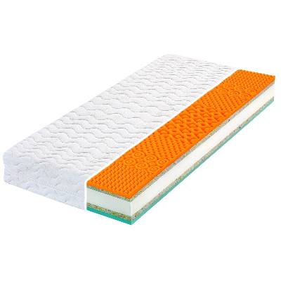 Tropico Heureka Plus Flexi 200x100 ATYP - Sendvičová sedmizónová ortopedická matrace s tužší a měkčí stranou z pěn Flexifoam® rozdílné tuhosti na každé straně. Zvýšená opora při vstávání. Vhodná pro a