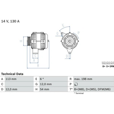 generátor BOSCH 0 986 049 000
