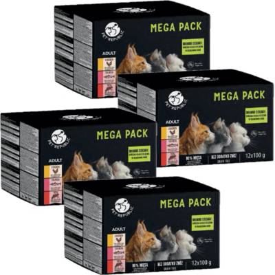 PetRepublic v jemné omáčce MIX 3 příchutě 48x100 g