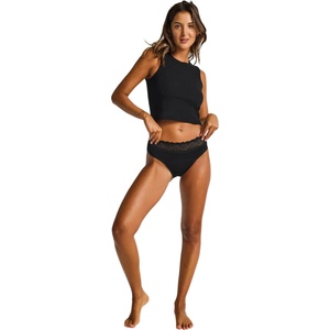 Modibodi Менструални бикини Modibodi Sensual Hi Waist Bikini Super Black Modibodi | Cheren | ЖЕНИ | L