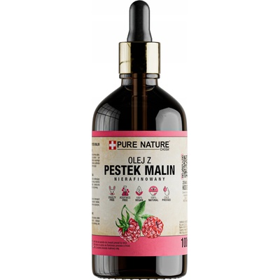 OLEJ Z MALINOVÝCH SEMÍNEK NERAFINOVANÝ PŘÍRODNÍ LISOVANÝ ZA STUDENA PURE NATURE 100ml