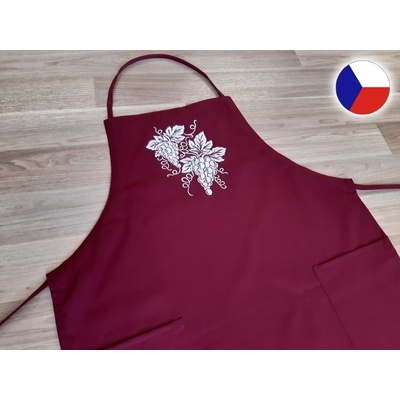 Povlečení Plus Pánská vinařská zástěra s výšivkou 72x100 Hrozny na vínové