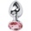 Sensual Метално дилдо Butt Plug "SILVER CRYSTAL PINK" 7 см. Размер-S