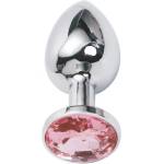 Sensual Метално дилдо Butt Plug "SILVER CRYSTAL PINK" 7 см. Размер-S