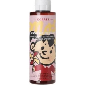 Image 1 of KORRES Лек шампоан и душ гел , Korres Wash Me Berries Kids Shampoo & Showergel 2 In 1 250ml