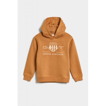 Gant Relaxed Contrast Shield Hoodie Burnt Sugar