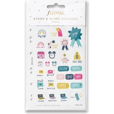 Filofax Samolepky Štúdium a práca náplň osobných A5 diárov