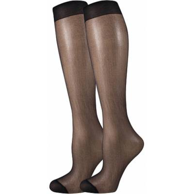Lady B Pančuchové podkolienky NYLON knee-socks v sáčku 20 DEN 2 páry čierne