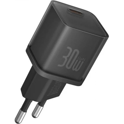 Зарядно устройство Baseus GaN5S (P10162504113-00), от контакт към USB-C(ж), 5V/3A, черно, 30W PD (P10162504113-00)