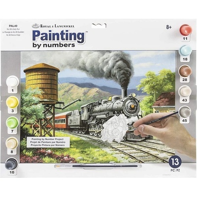 Malování podle čísel Parní lokomotiva