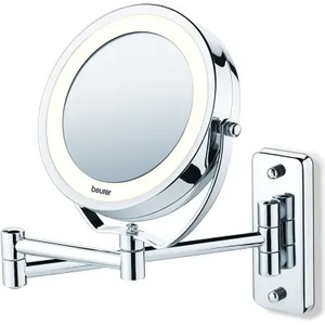 Beurer Козметично огледало, Beurer BS 59 Illuminated mirror, wall-mounted/standing , 8 LED light, 5 x zoom, 2 swivering mirrors, 11 cm (58410_BEU)