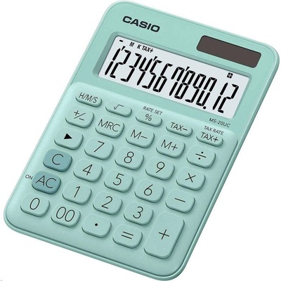 CASIO Stolová kalkulačka CASIO, 12 číslic, , ”MS 20 UC”, zelená