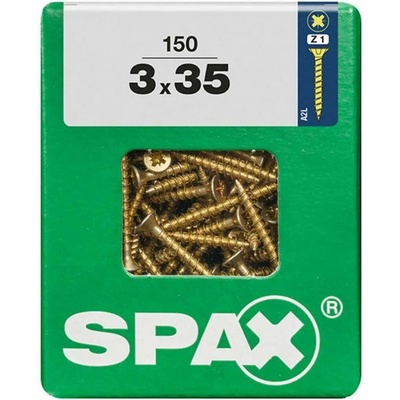 Spax Uni vrut zápust.hlava PZ/Z1, S-CUT plný závit, Yellox, 3 x 35 mm, 150 ks