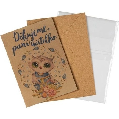 Přáníčko BeBechy – recyklovaný papír – Učitelka