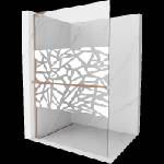 Mexen Kioto+ L душ-панел с рафт Walk-in 70 x 200 см, бял модел, четкан мед - 800-070-123-65-85 (800-070-123-65-85)