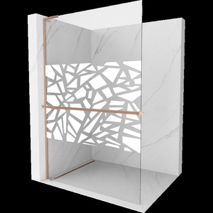 Mexen Kioto+ L душ-панел с рафт Walk-in 70 x 200 см, бял модел, четкан мед - 800-070-123-65-85 (800-070-123-65-85)