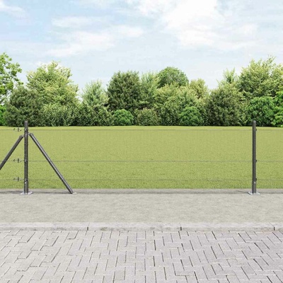 vidaXL Svařovaná drátěná plotina s betonovou základnou 50 x 0,5 m Šedá