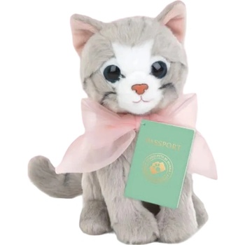 Studio Pets Плюшена играчка Studio Pets - Коте с панделка Бела, 16 cm (6232)