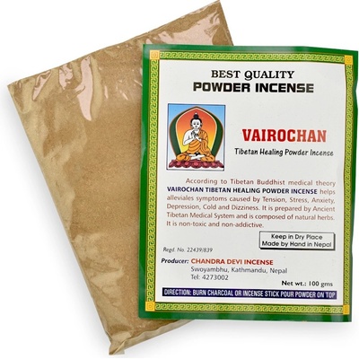 Nepál Tibetský vonný prášek Chandra Devi Vairochan 100 g