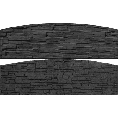 BEVES, Betonplus Betonový panel oblouk oboustranný štípaný kámen 200 x 60 x 4 cm - grafit