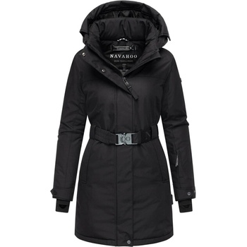 Navahoo Дамска зимна парка FROSTKUSS 14 със сваляща се качулка и колан, черна (N-108-843.FROSTKUSS14.201_black)