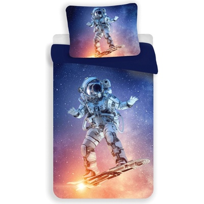 Textilomanie 3D obliečky z mikrovlákna ASTRONAUT modré 70x90 140x200