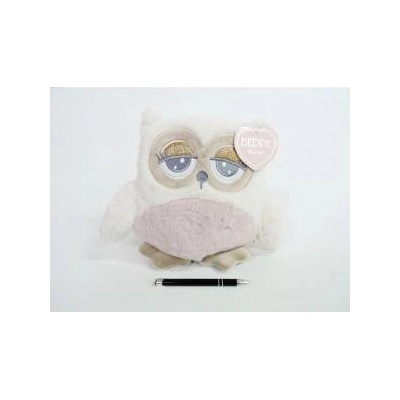 BEPPE Mascot Abby Owl 23 cm cream-pink