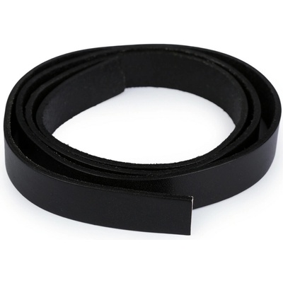Kožený popruh / ucho na tašky - polotovar šíře 20 mm černá 1 ks