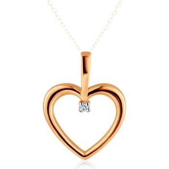 SAVICKI Висулка със сърце Savicki: двуцветно злато, диамант