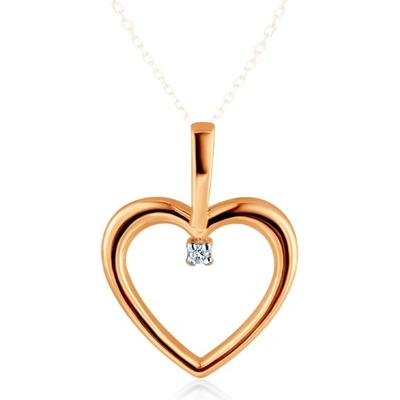 SAVICKI Висулка със сърце Savicki: двуцветно злато, диамант