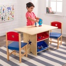 KidKraft detský stôl Star s dvoma stoličkami a boxy