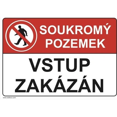 "Soukromý pozemek,vstup.zak" - 200x150 mm – Zboží Dáma