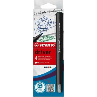 Liner na psaní STABILO dr!ver - medium, sada 4 ks