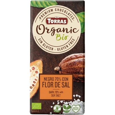 Torras BIO hořká 70% s mořskou solí 100 g