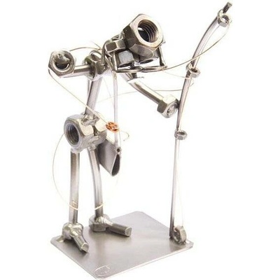 Kovová figurka Rybář zamotaný 16 cm