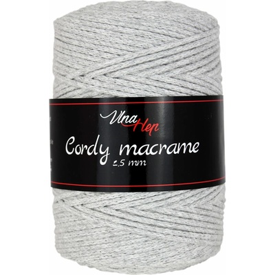 Vlna - Hep Cordy macrame 2,5 mm 8231 světle šedá