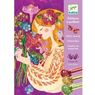 DJECO - Творчески комплект за рисуване с брокат - Уханието на цветята (DJ09508)