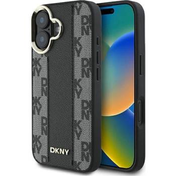 DKNY кариран калъф Magsafe за iPhone 16 Plus - черен (3666339333157)