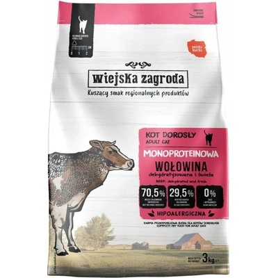 Wiejska Zagroda Krmivo suché pro kočky Monoproteinové Losos 3 kg