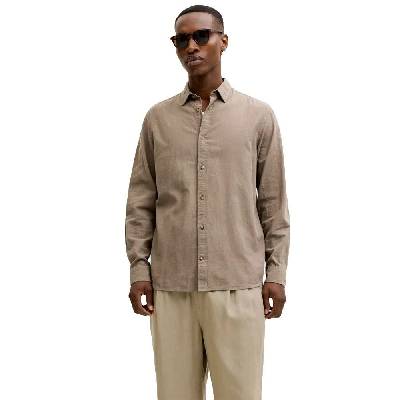Риза с дълъг ръкав Jack & jones Esummer Linen Blend long sleeve shirt - Beige (Falcon)
