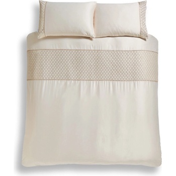 Catherine Lansfield Бежово двойно удължено спално бельо от микросатен 230x220 cm Deco Sequin - Catherine Lansfield (BD/58957/W/KQS/CHP)