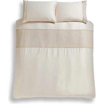 Catherine Lansfield Бежово двойно удължено спално бельо от микросатен 230x220 cm Deco Sequin - Catherine Lansfield (BD/58957/W/KQS/CHP)