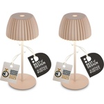 Briloner - 2-piece set of Riffle Mini LED table lamps - IP44 with light edge - 8.5x20 cm - German Design Award Winner 2025 - Beige - 7685021 (7685021)