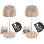 Briloner - 2-piece set of Riffle Mini LED table lamps, wireless, IP44 with light edge, 8.5x20 cm, touch dimmer, rechargeable battery, bedside lamp, LED lamp, battery lamp, German Design Award Winner 2025, Beig