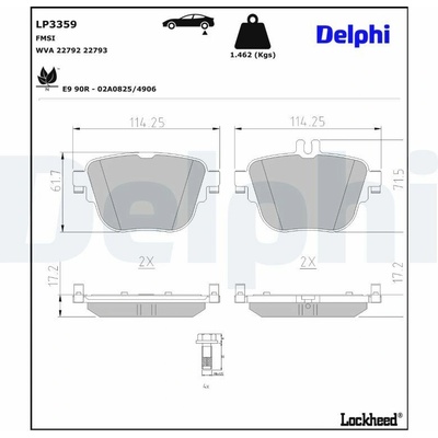 Sada brzdových platničiek kotúčovej brzdy DELPHI LP3359