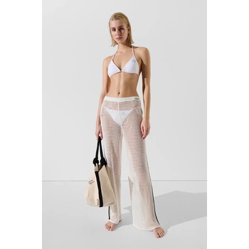 Karl Lagerfeld Панталон Karl Lagerfeld в бяло с широка каройка, със стандартна талия A2W46011 (A2W46011)